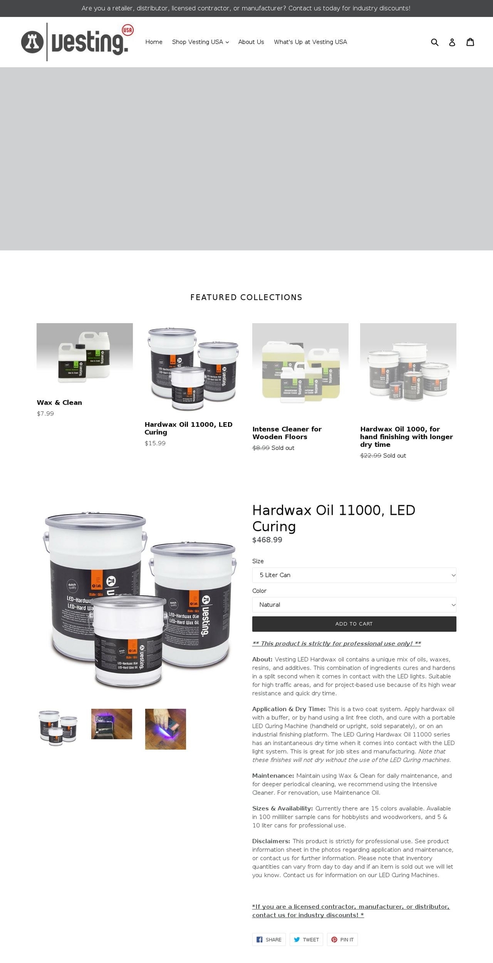 shopvestingusa.com — Shopify storefront screenshot