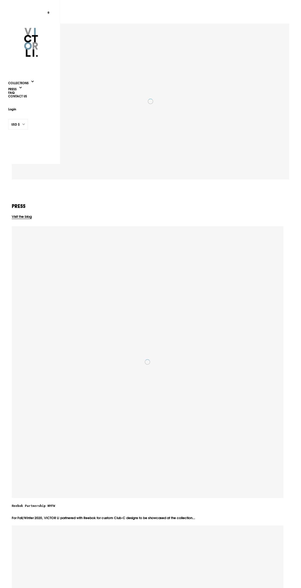 shopvictorli.com shopify website screenshot