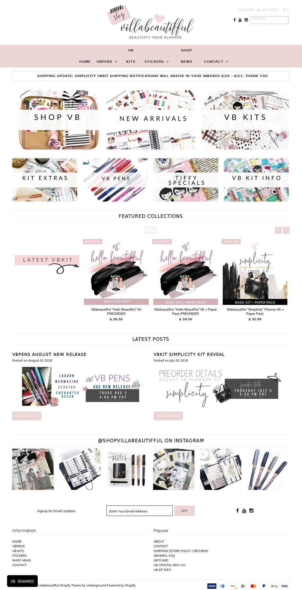shopvillabeautifful.com — Shopify storefront screenshot