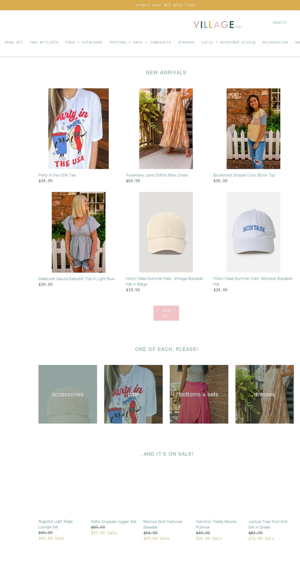 shopvillageco.com shopify website screenshot