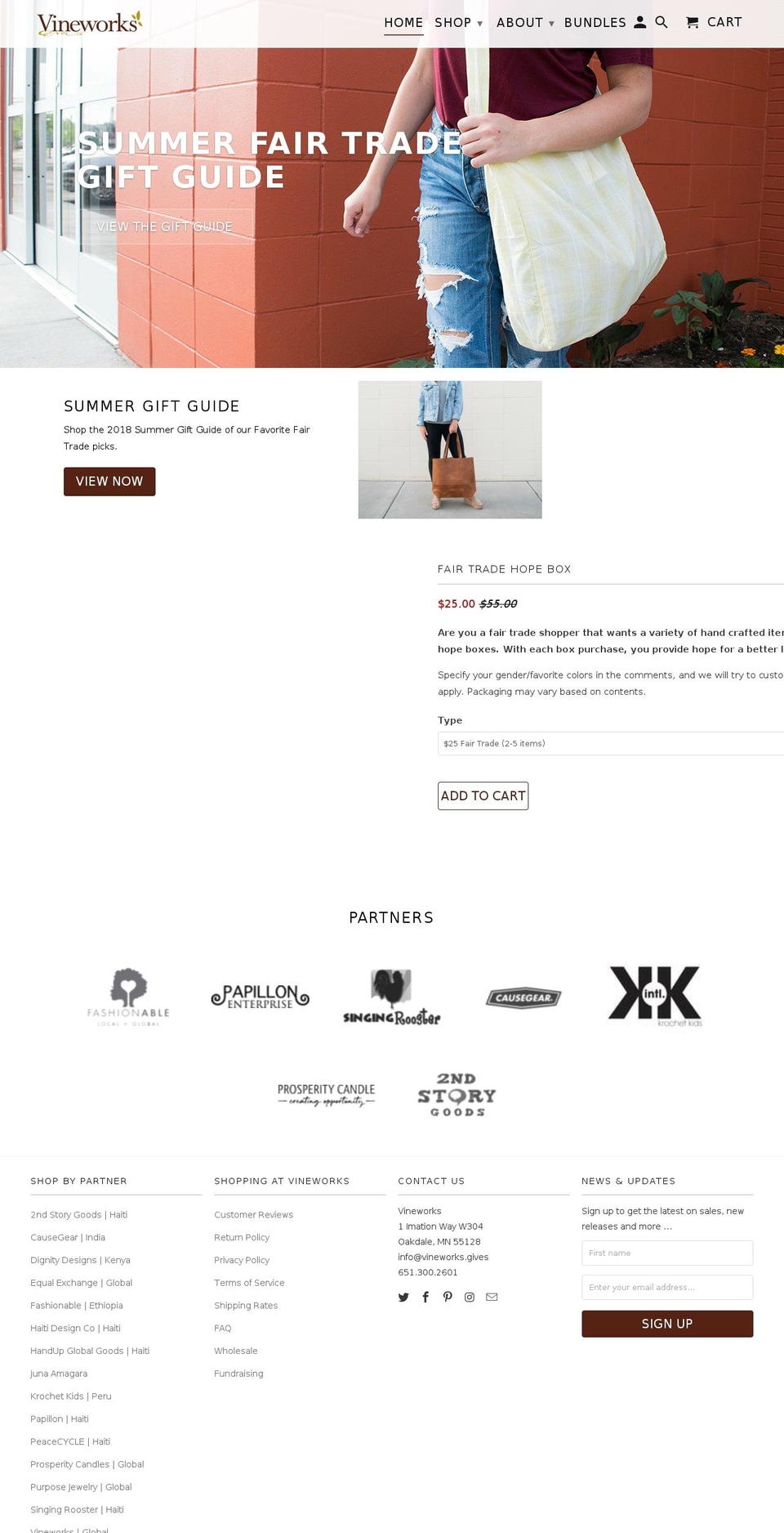 shopvineworks.com shopify website screenshot