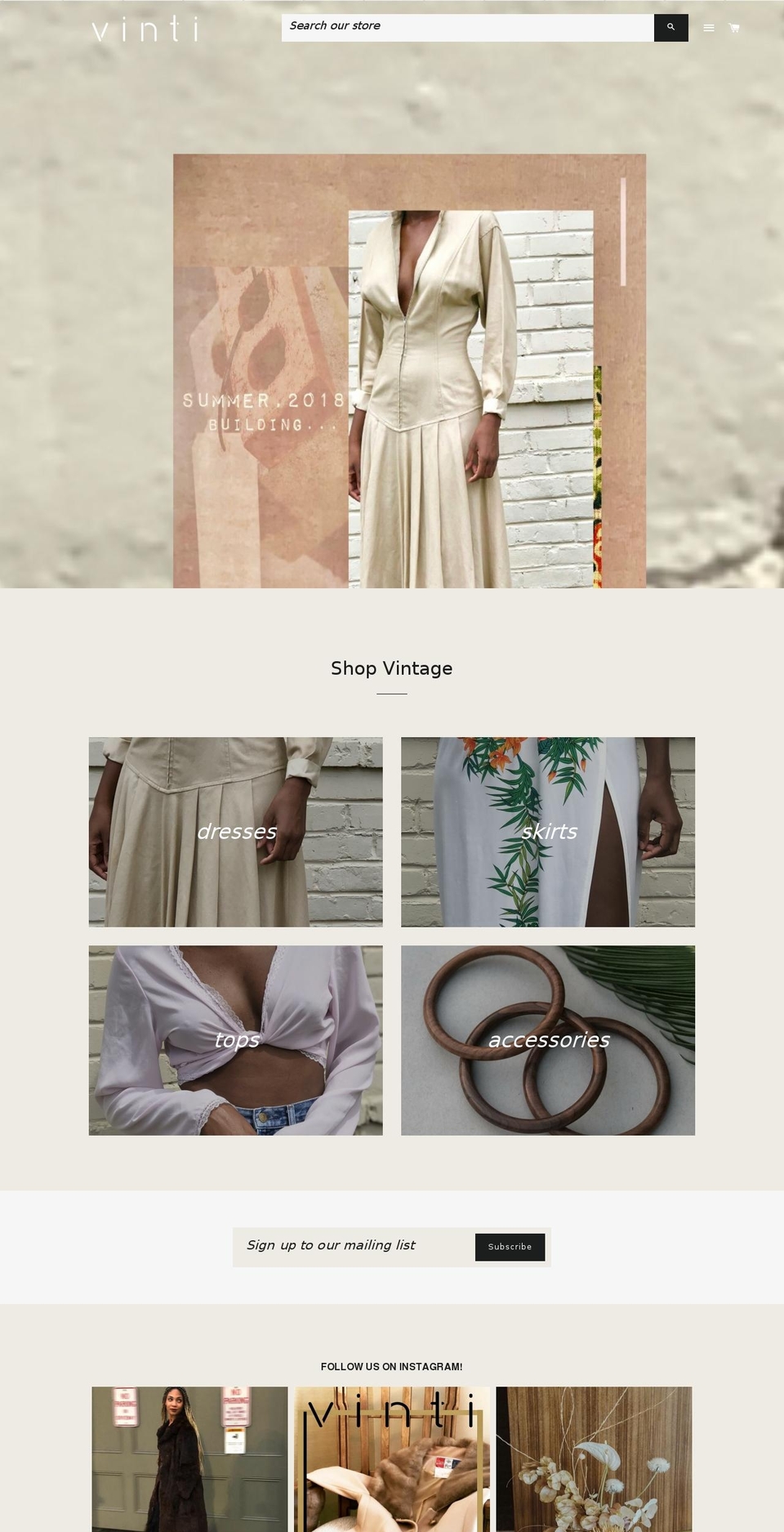 shopvinti.net shopify website screenshot