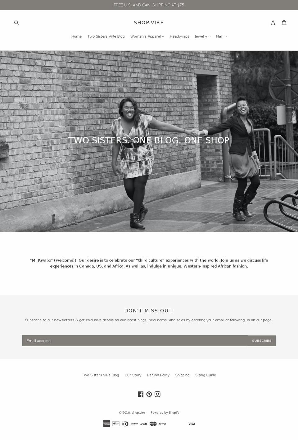 shopvire.com shopify website screenshot
