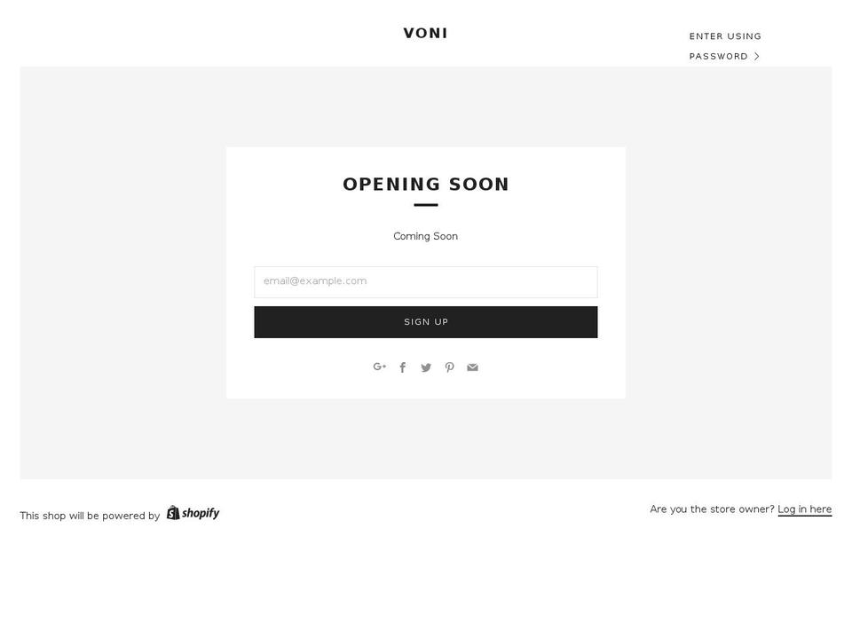 shopvoni.com shopify website screenshot