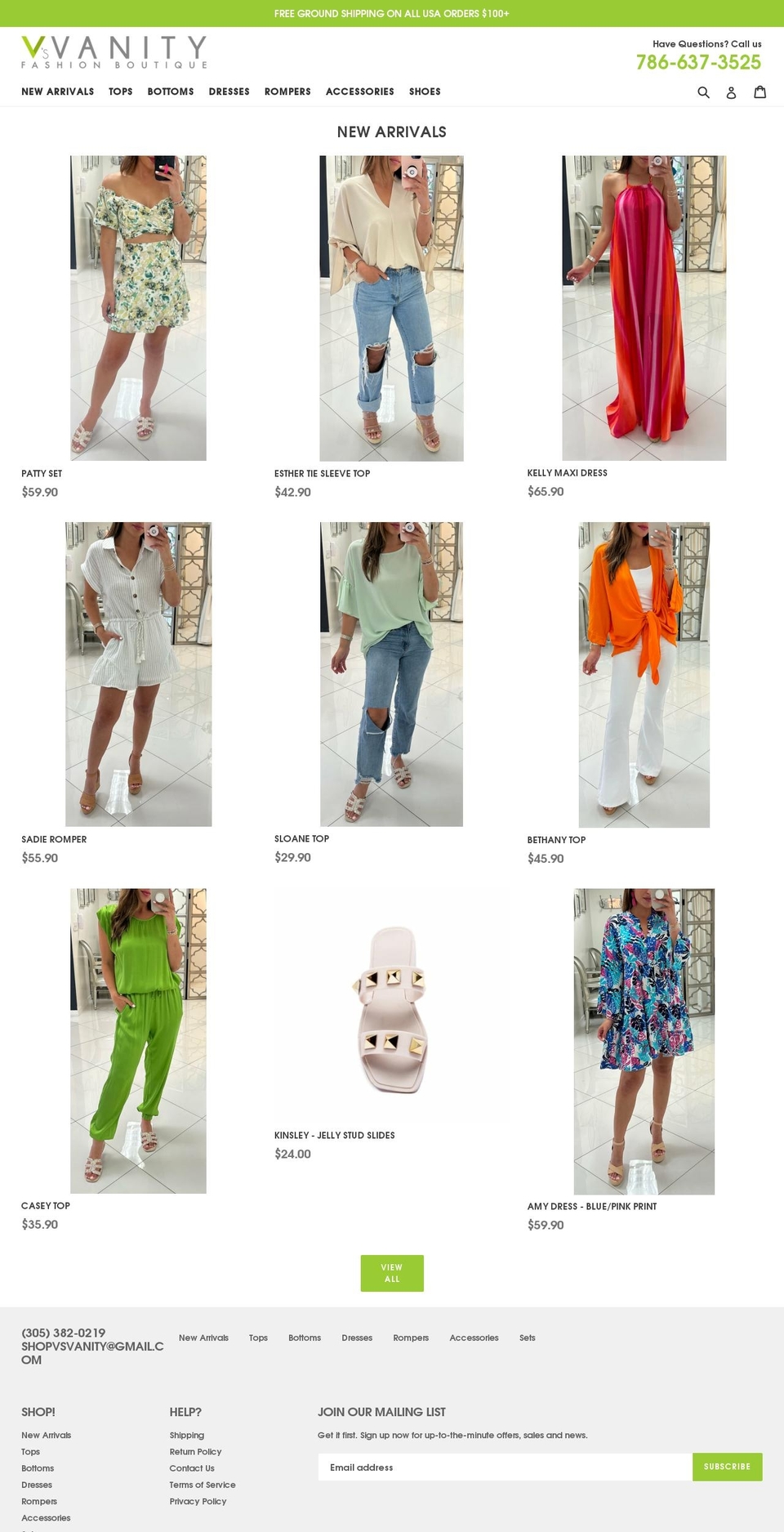 shopvsvanity.com shopify website screenshot