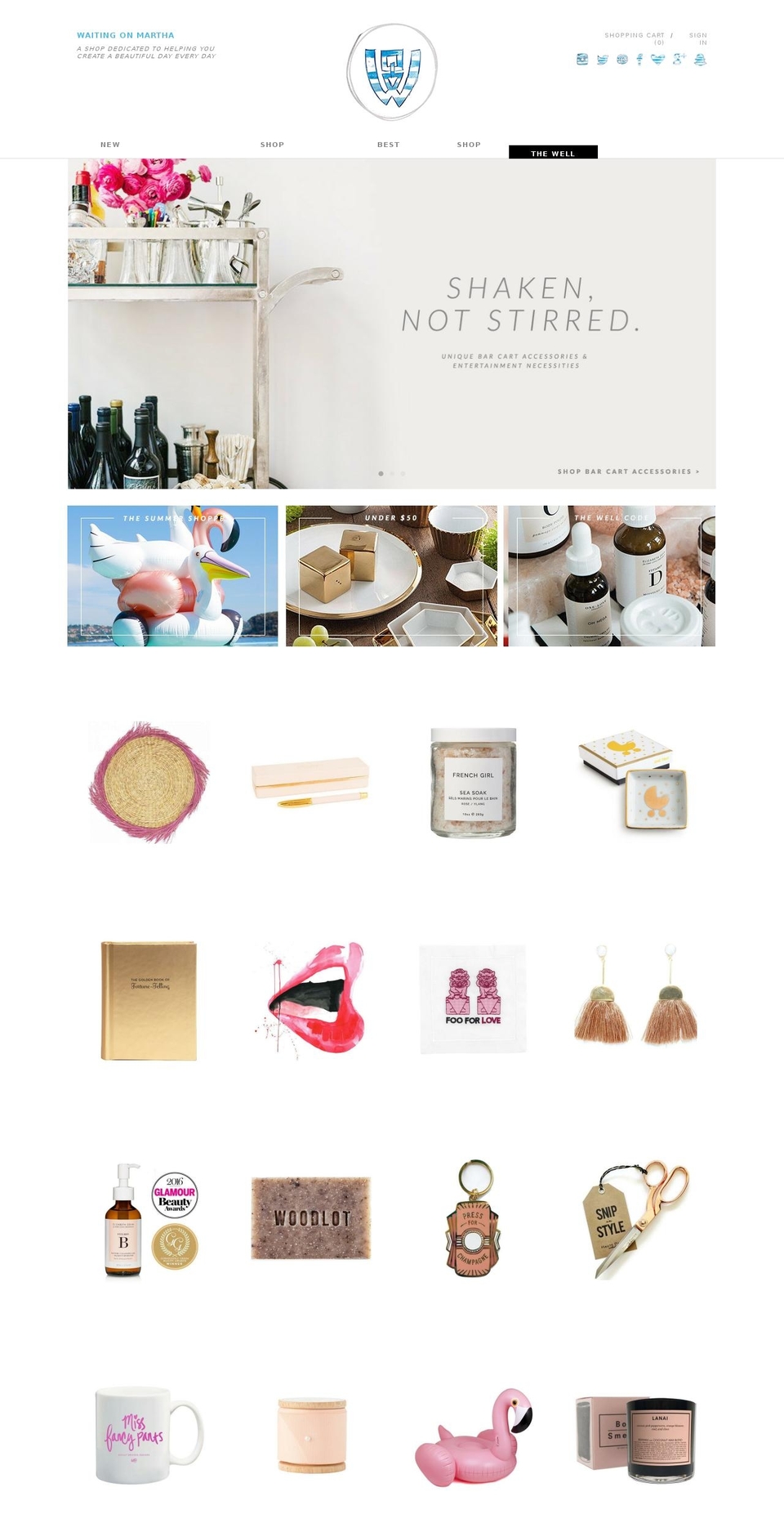 shopwaitingonmartha.com shopify website screenshot