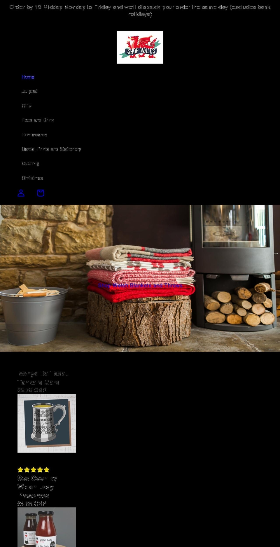 shopwales.co.uk shopify website screenshot