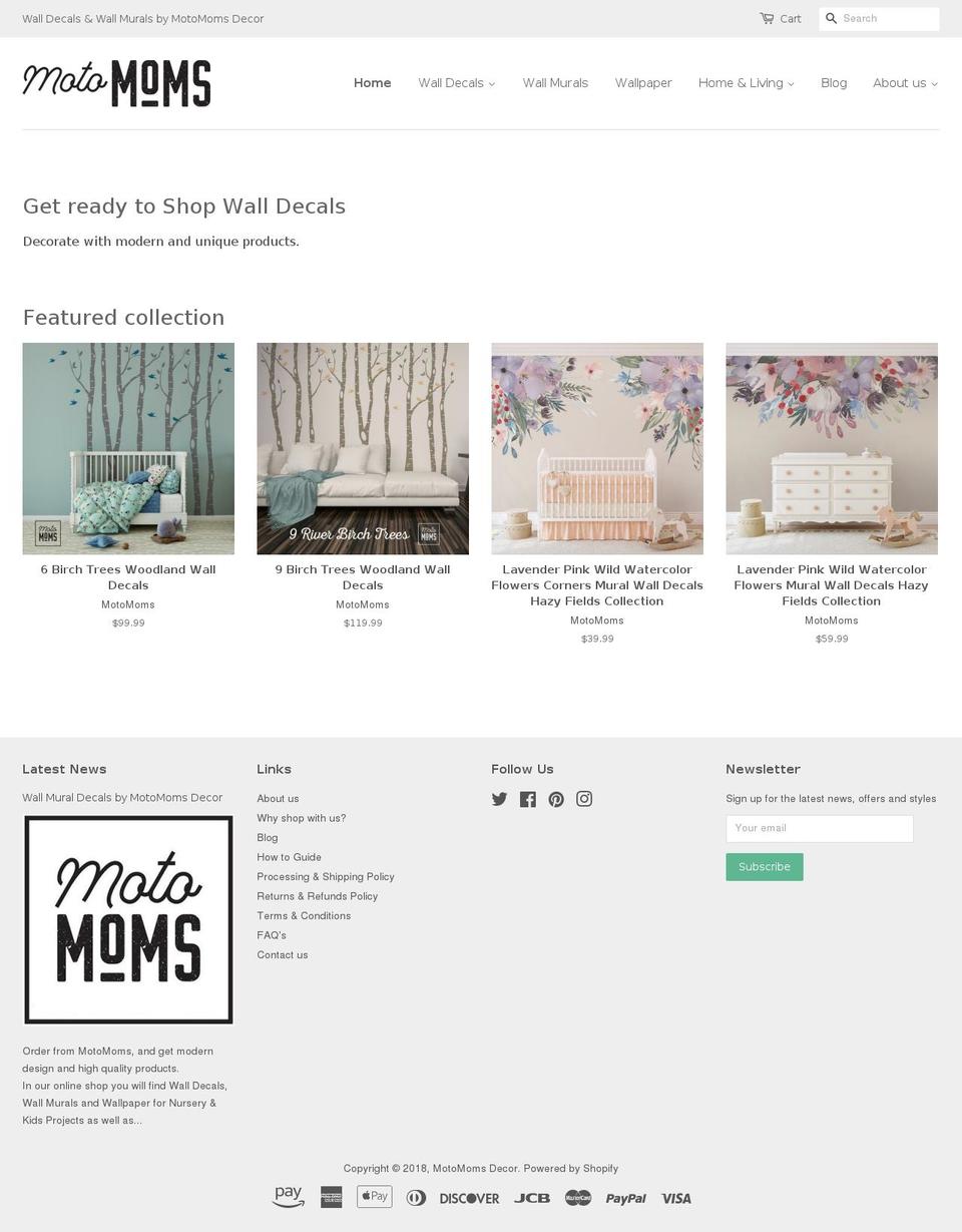 shopwalldecals.com shopify website screenshot