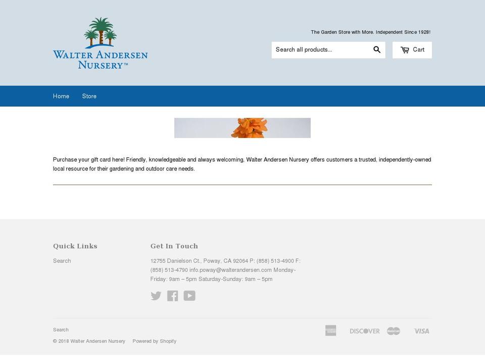 shopwalterandersen.com shopify website screenshot
