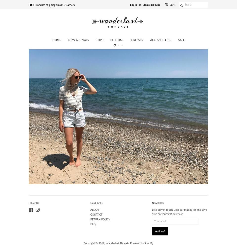 shopwanderlustthreads.com — Shopify storefront screenshot
