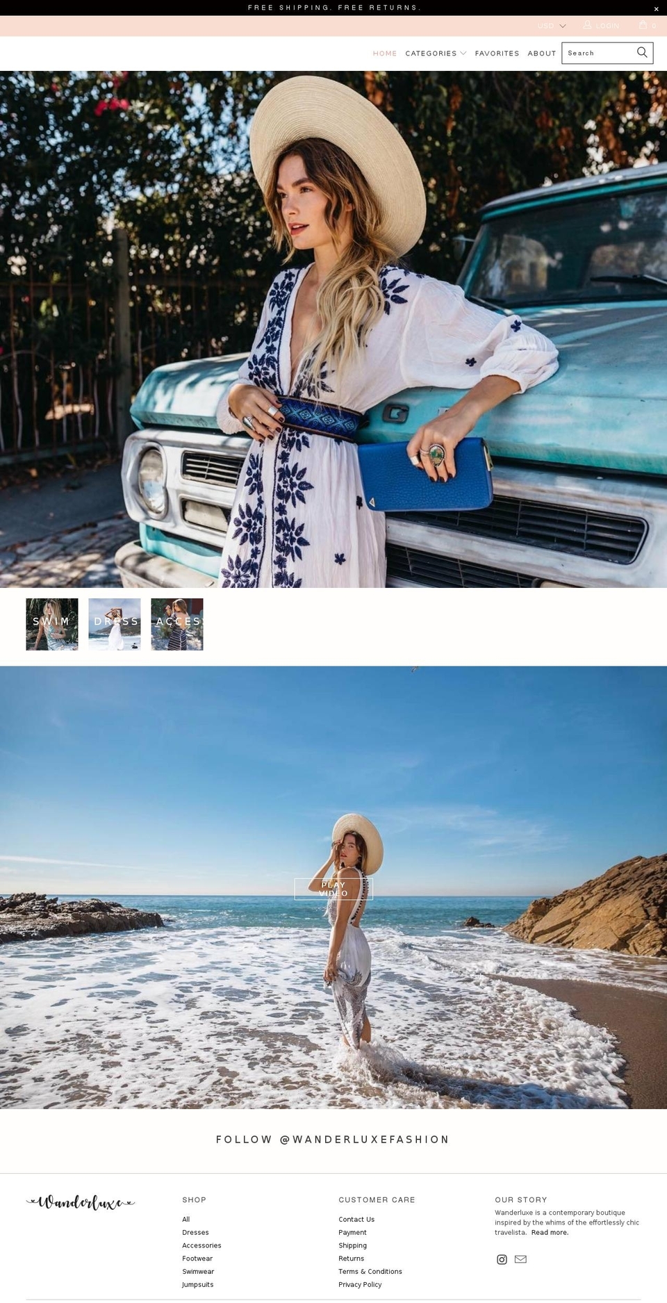 shopwanderluxe.com — Shopify storefront screenshot