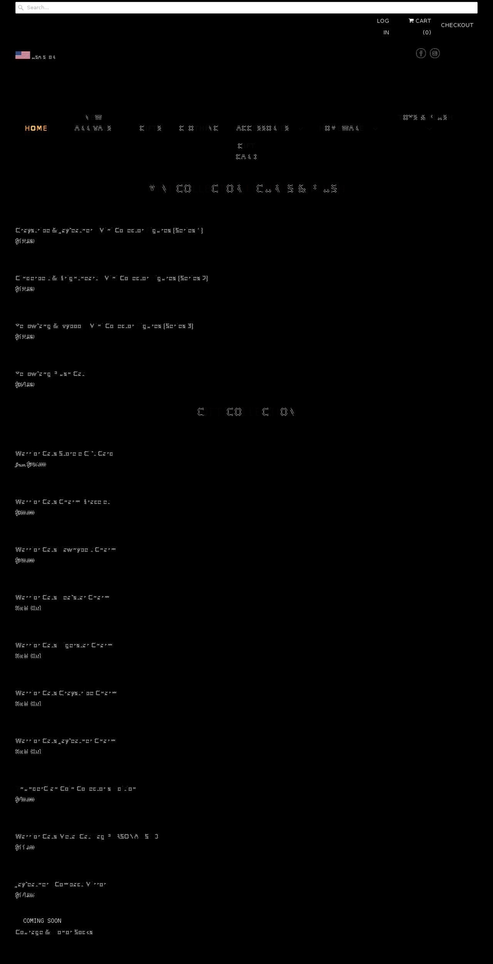 shopwarriorcats.com shopify website screenshot