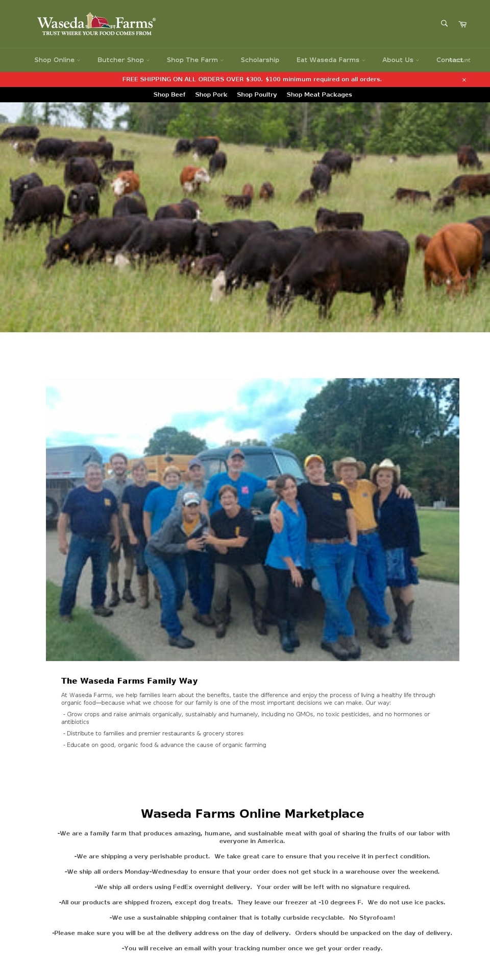 shopwasedafarms.com shopify website screenshot