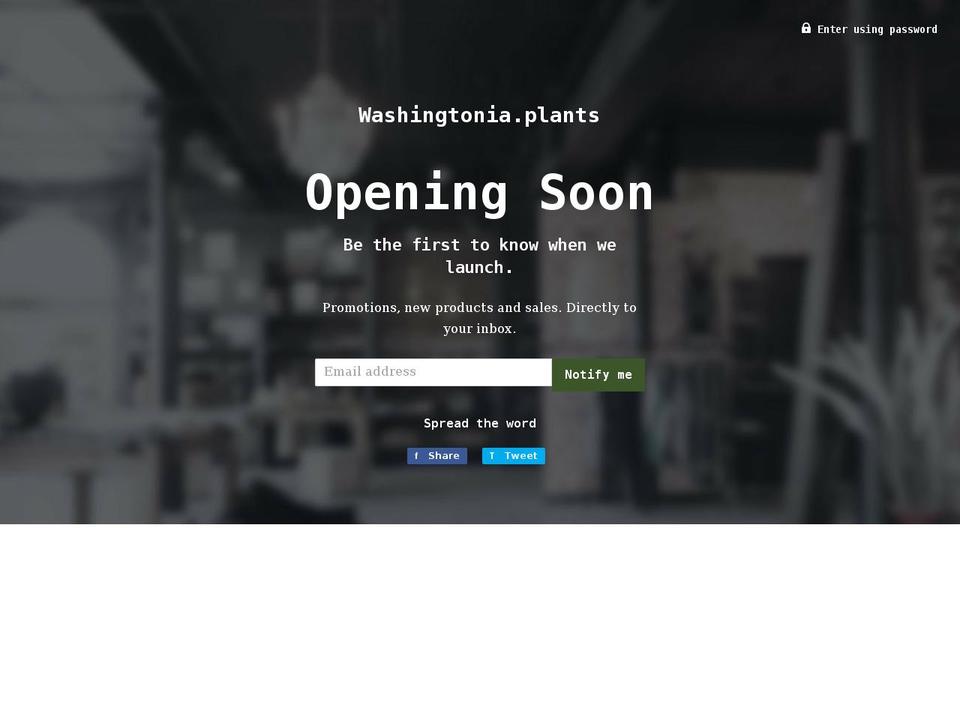 shopwashingtonia.com shopify website screenshot