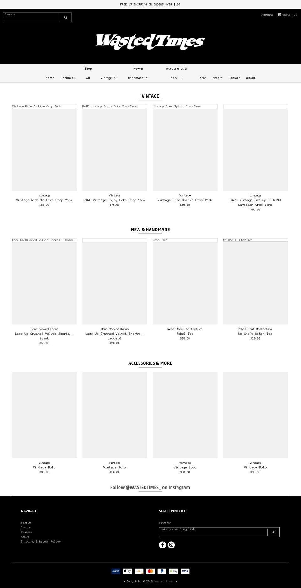 shopwastedtimes.com shopify website screenshot