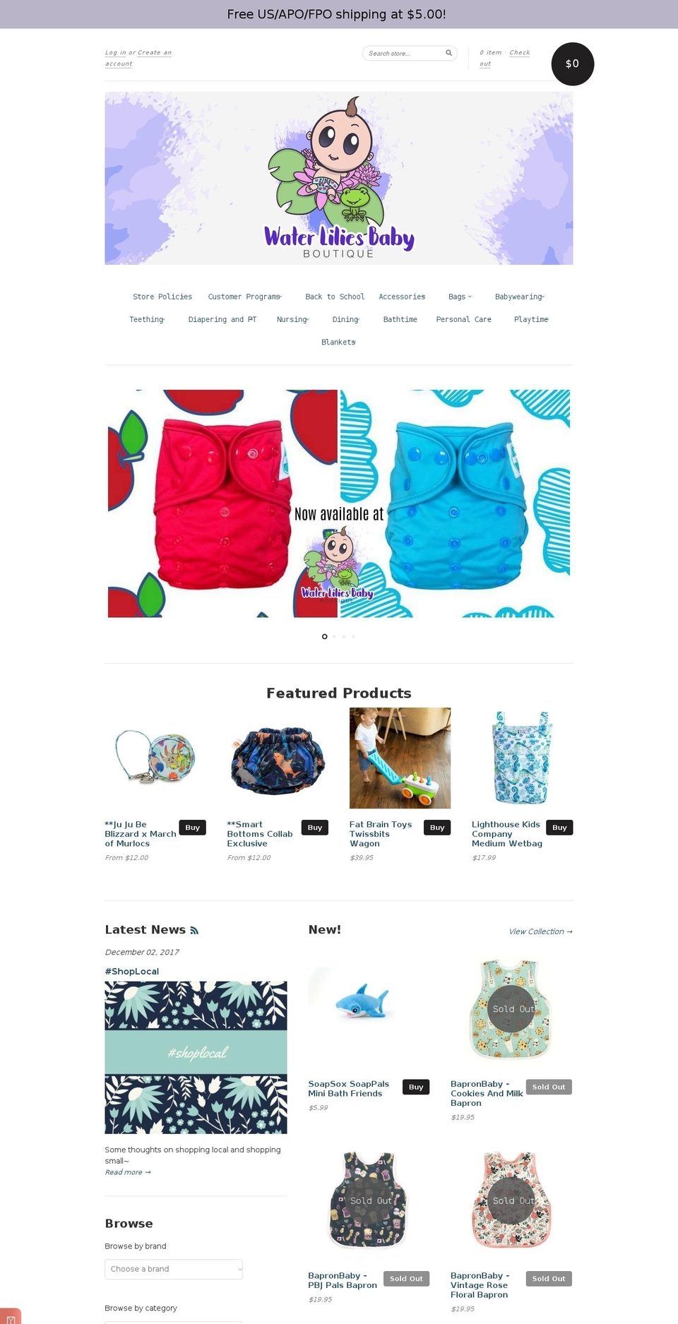 shopwaterlilies.com — Shopify storefront screenshot