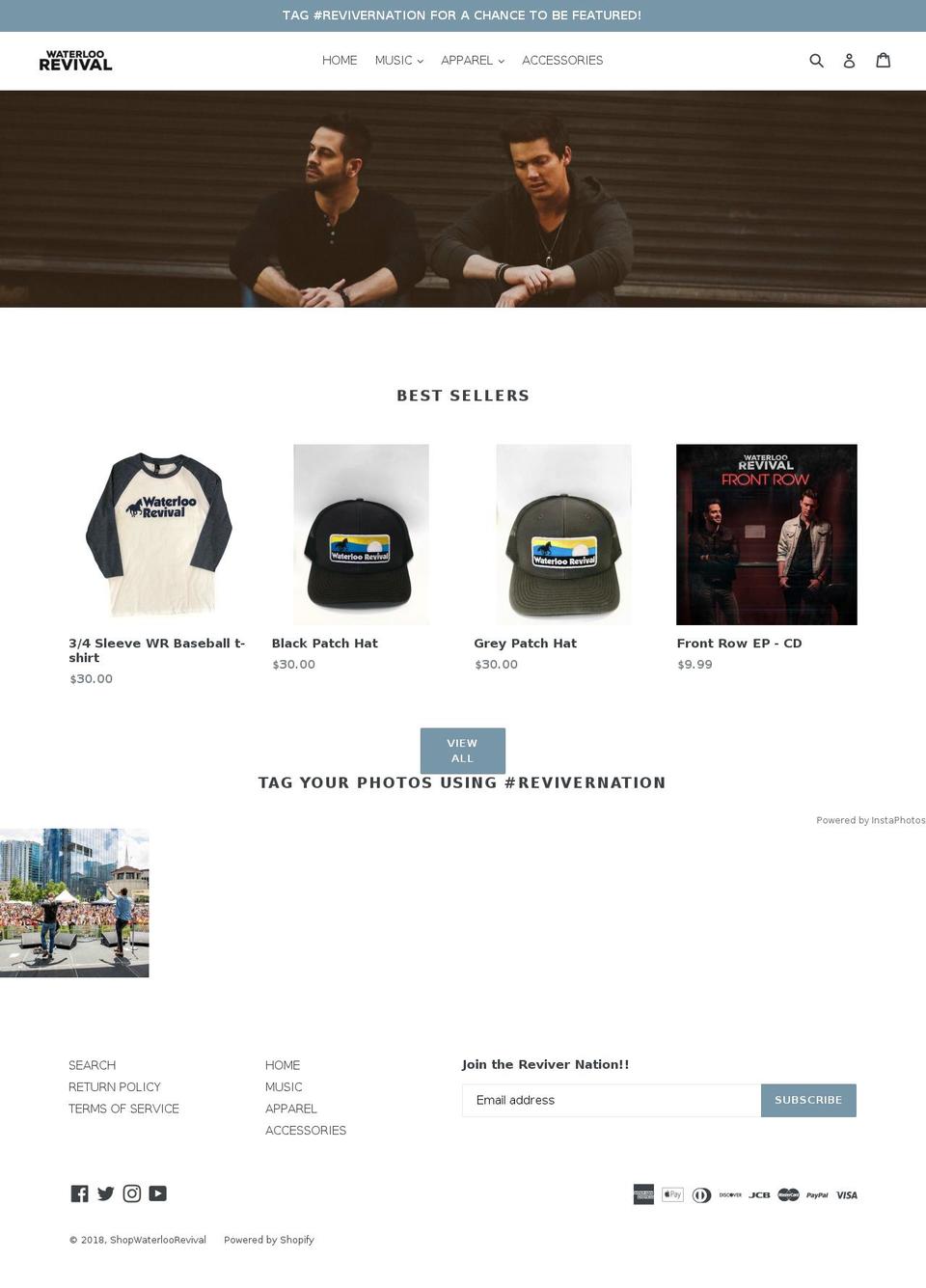 shopwaterloorevival.com — Shopify storefront screenshot