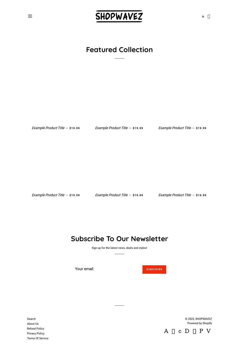 shopwavez.com — Shopify storefront screenshot