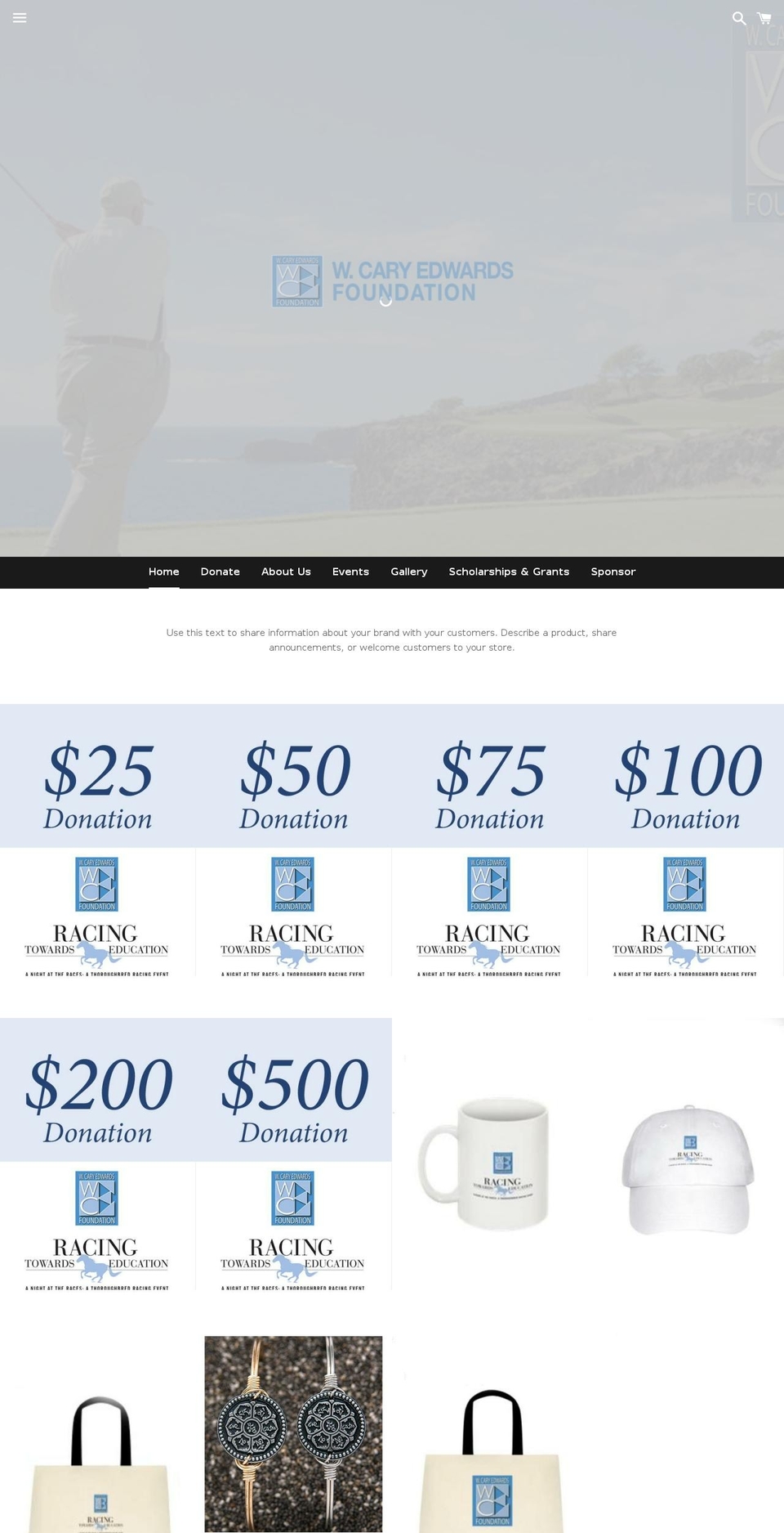 shopwcaryedwards.com shopify website screenshot