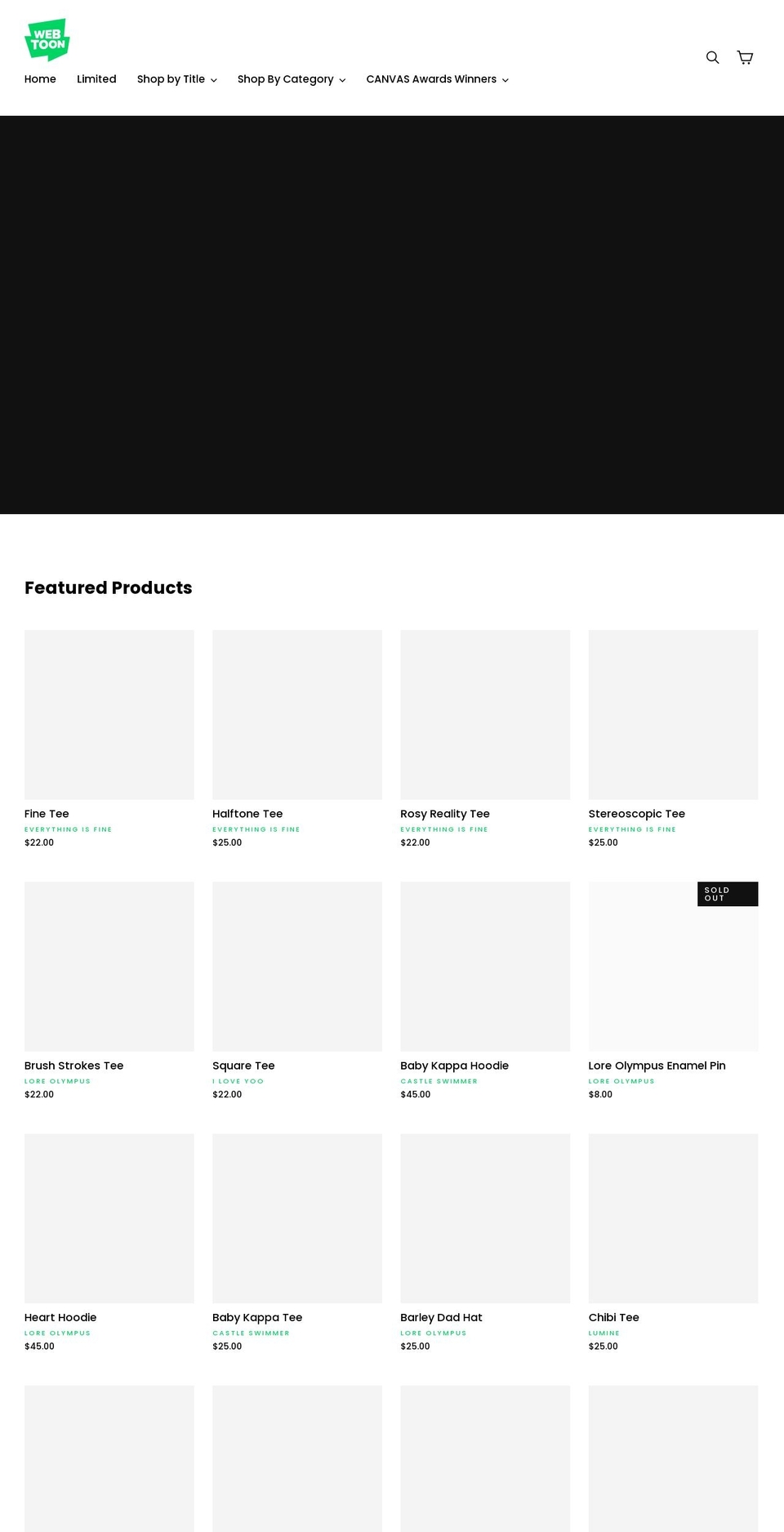 shopwebtoon.com shopify website screenshot
