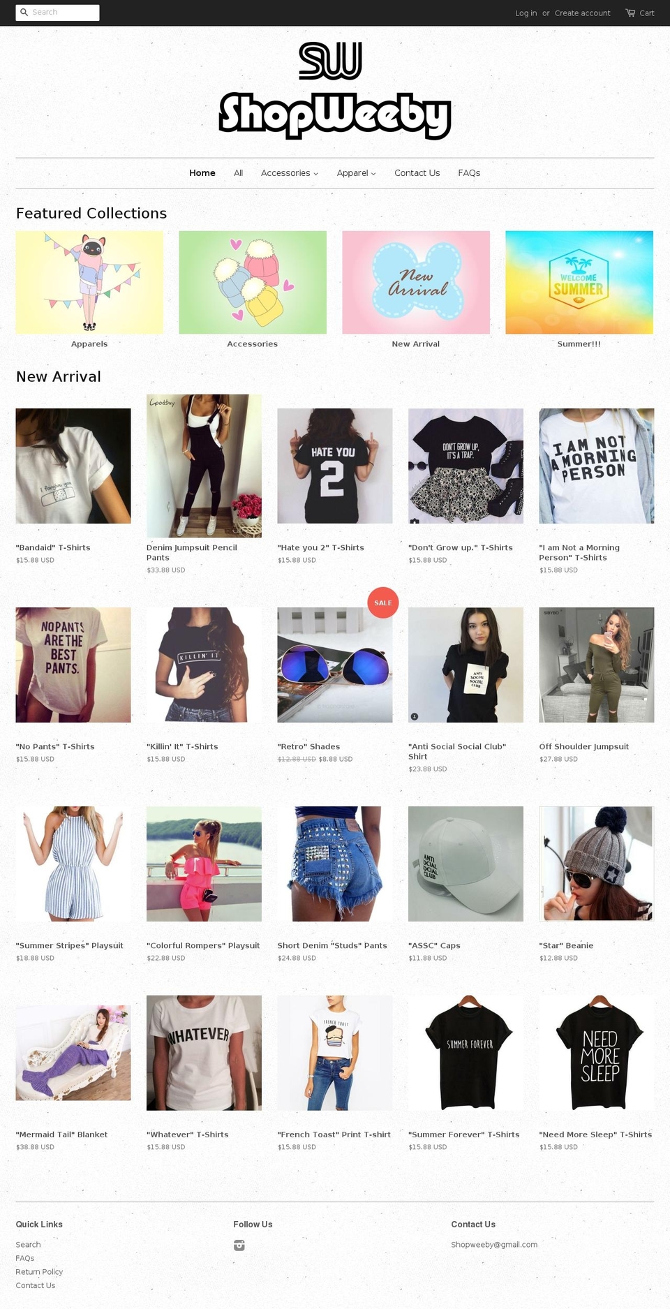 shopweeby.com shopify website screenshot