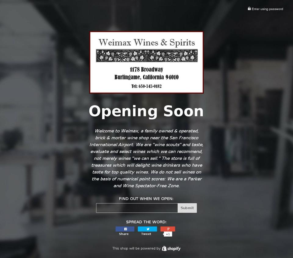 shopweimax.com shopify website screenshot