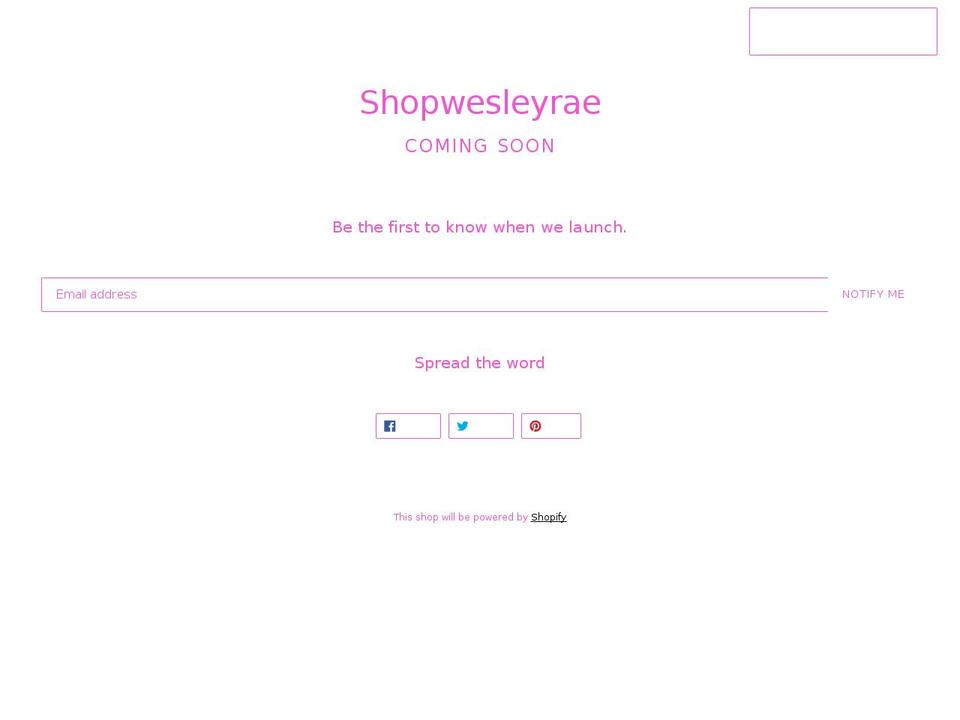 shopwesleyrae.com — Shopify storefront screenshot