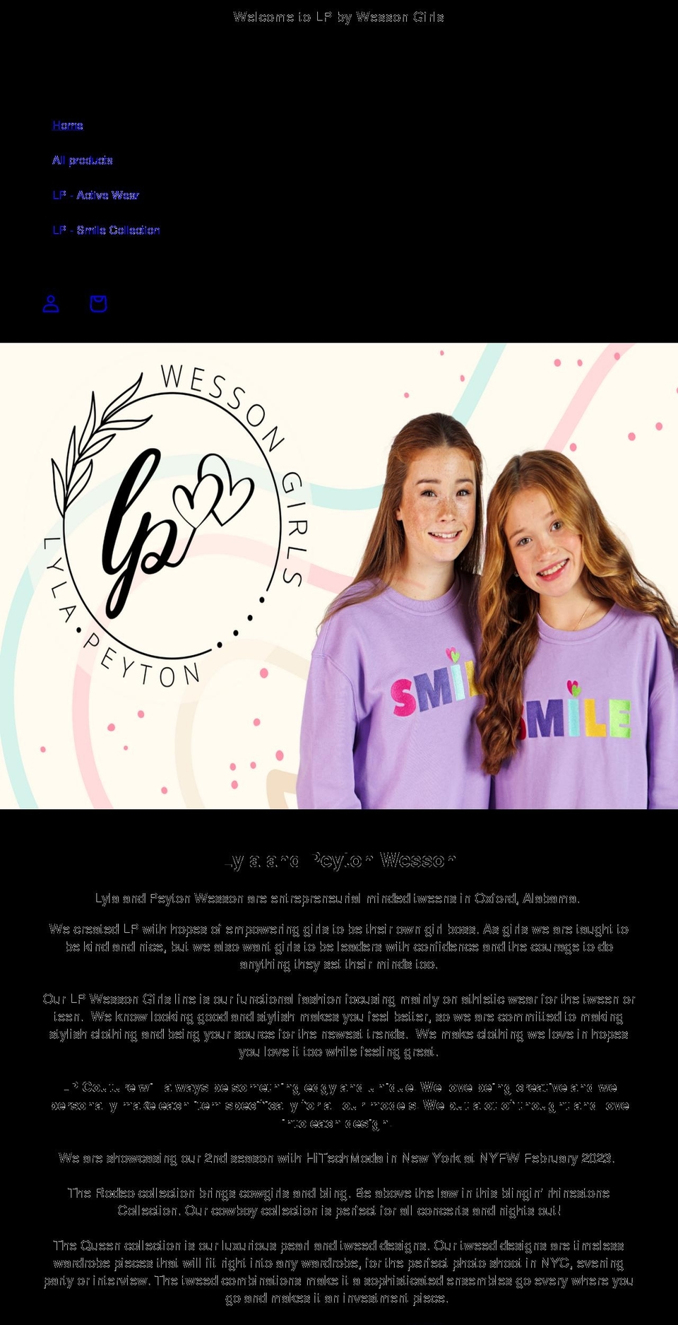 shopwessongirls.com shopify website screenshot