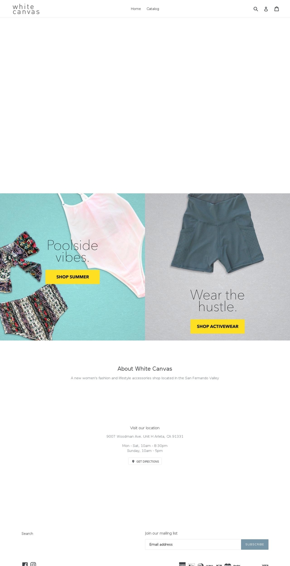 shopwhitecanvas.com — Shopify storefront screenshot