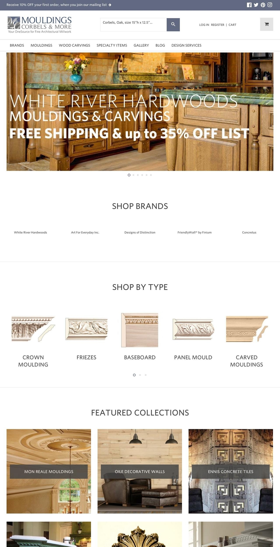 shopwhiteriverhardwoods.org shopify website screenshot