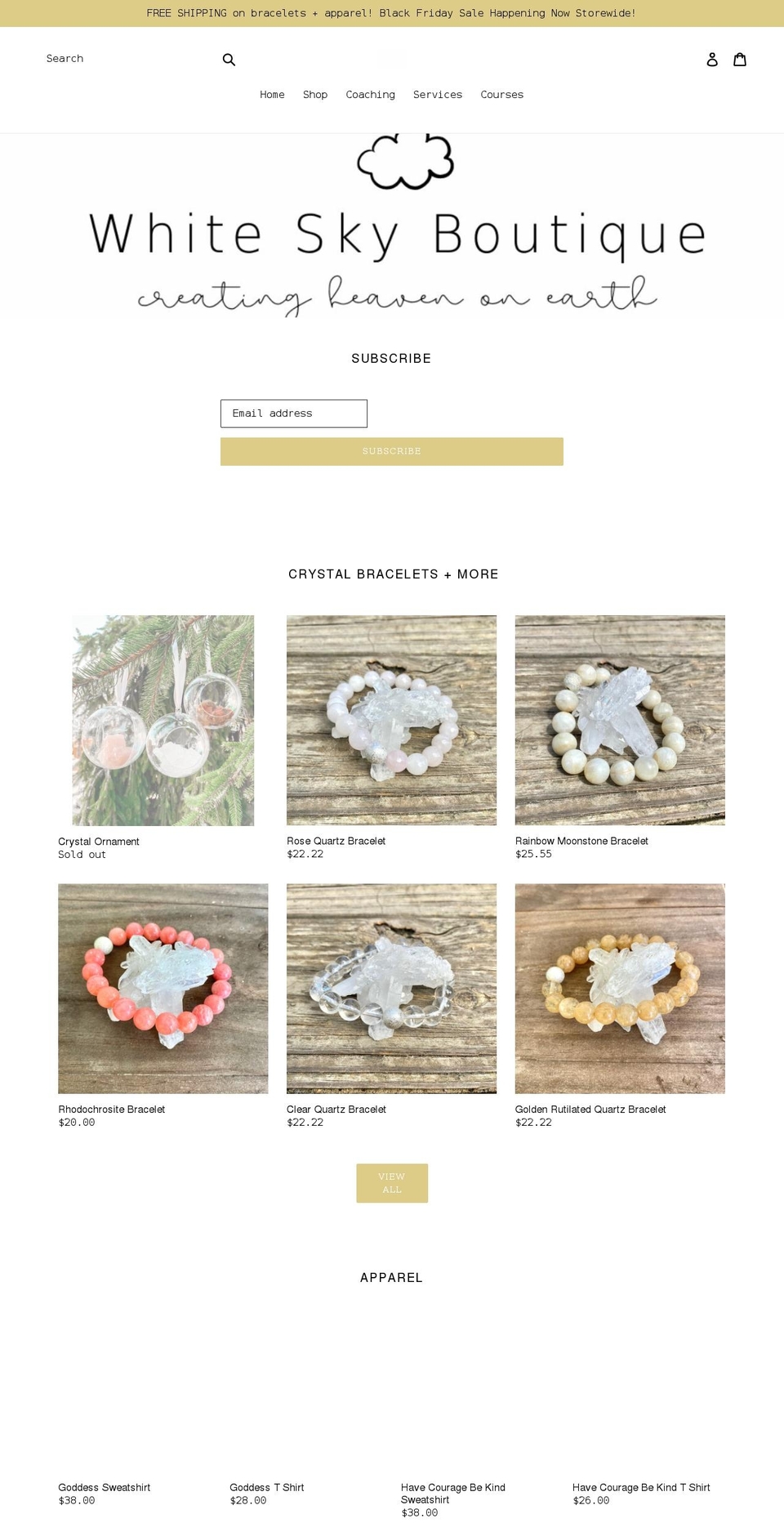 shopwhitesky.com shopify website screenshot