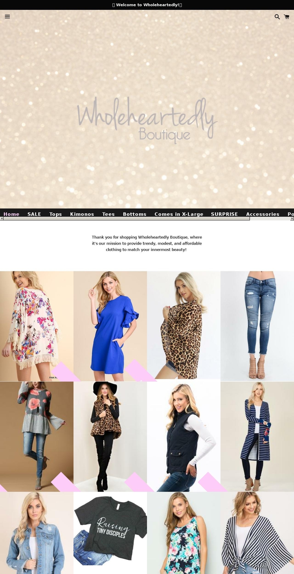 shopwholeheartedly.com — Shopify storefront screenshot