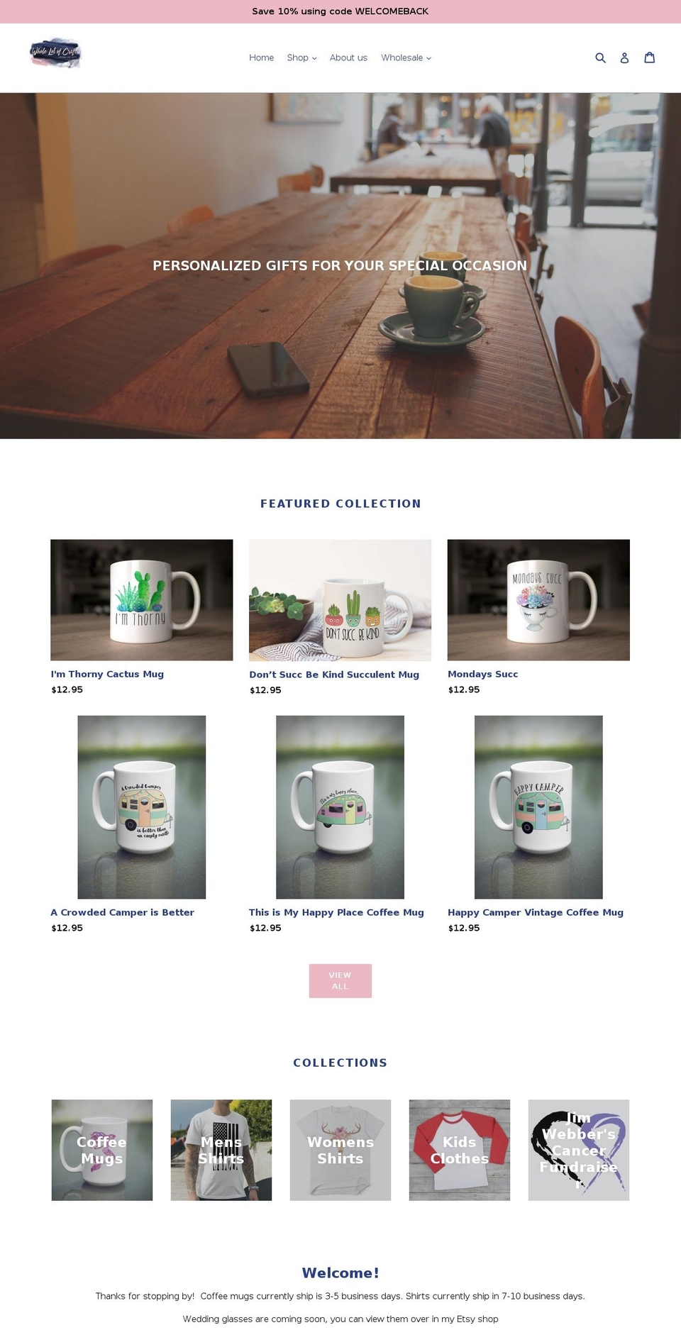 shopwholelotofcraft.com — Shopify storefront screenshot