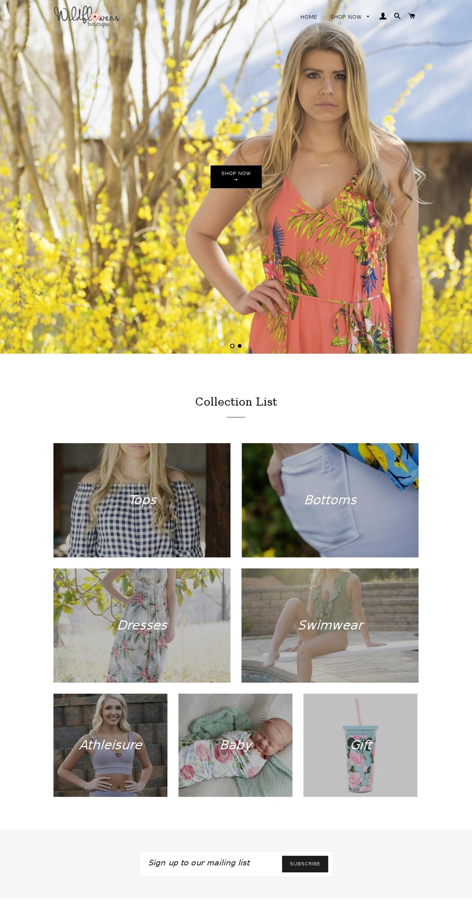shopwildflowersboutique.com — Shopify storefront screenshot