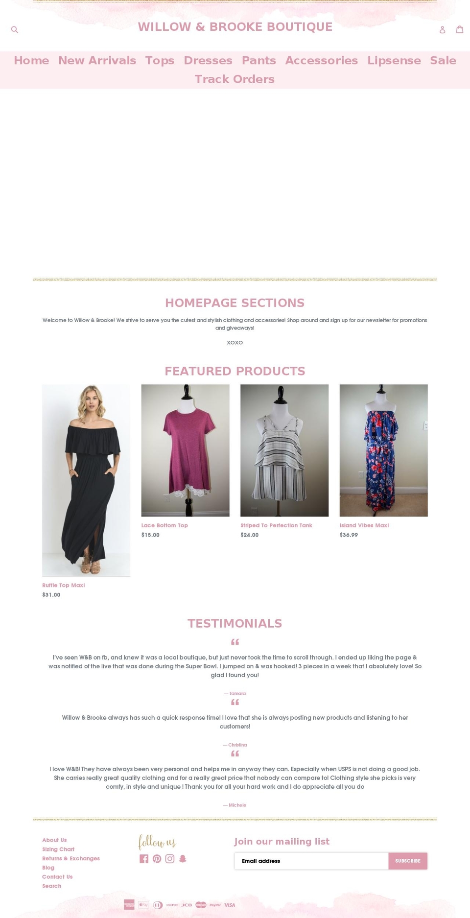 bespoke-pink Shopify theme site example shopwillowandbrooke.com