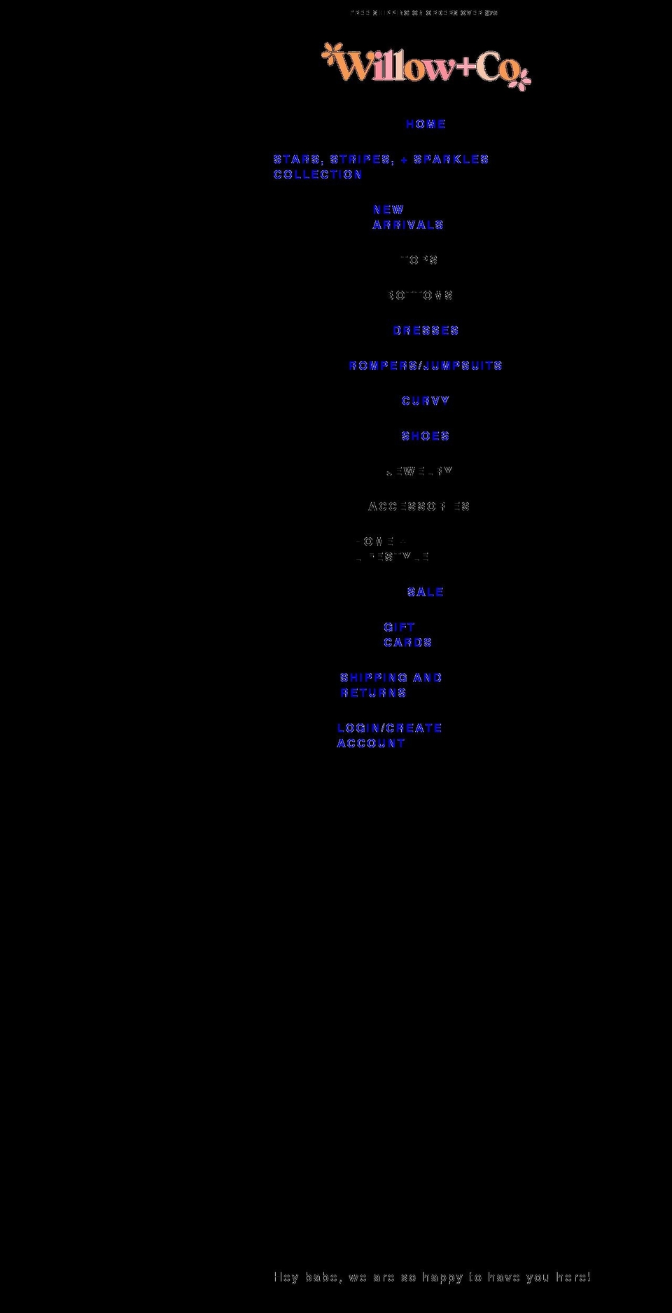 shopwillowandco.com shopify website screenshot