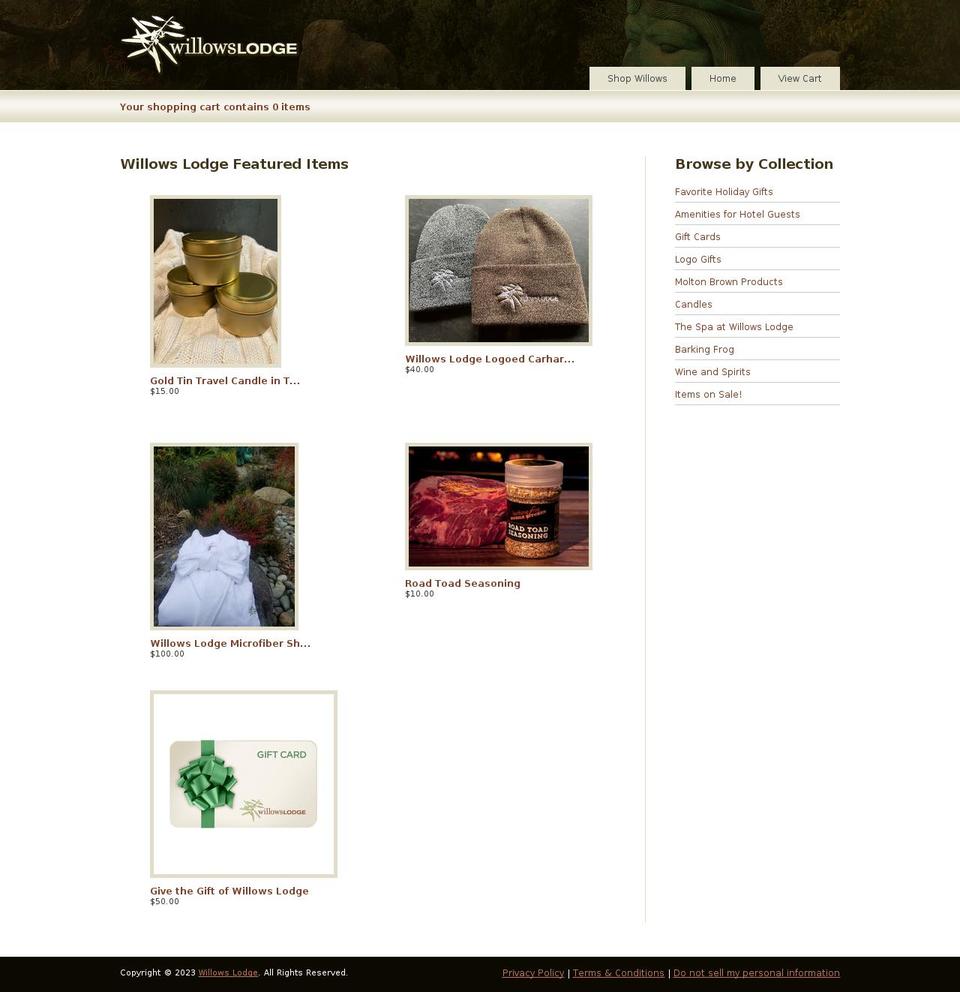 shopwillows.myshopify.com shopify website screenshot