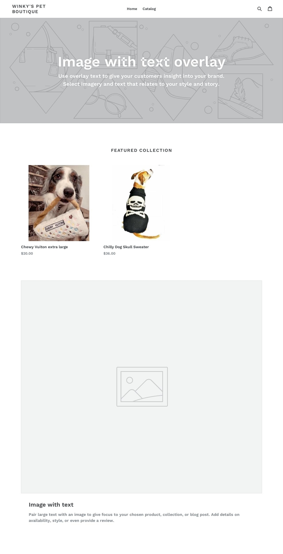 shopwinkyspetboutique.com shopify website screenshot