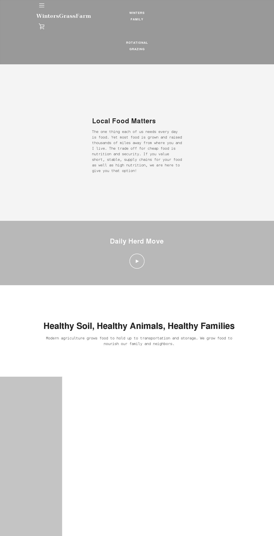 shopwintersgrassfarm.com shopify website screenshot