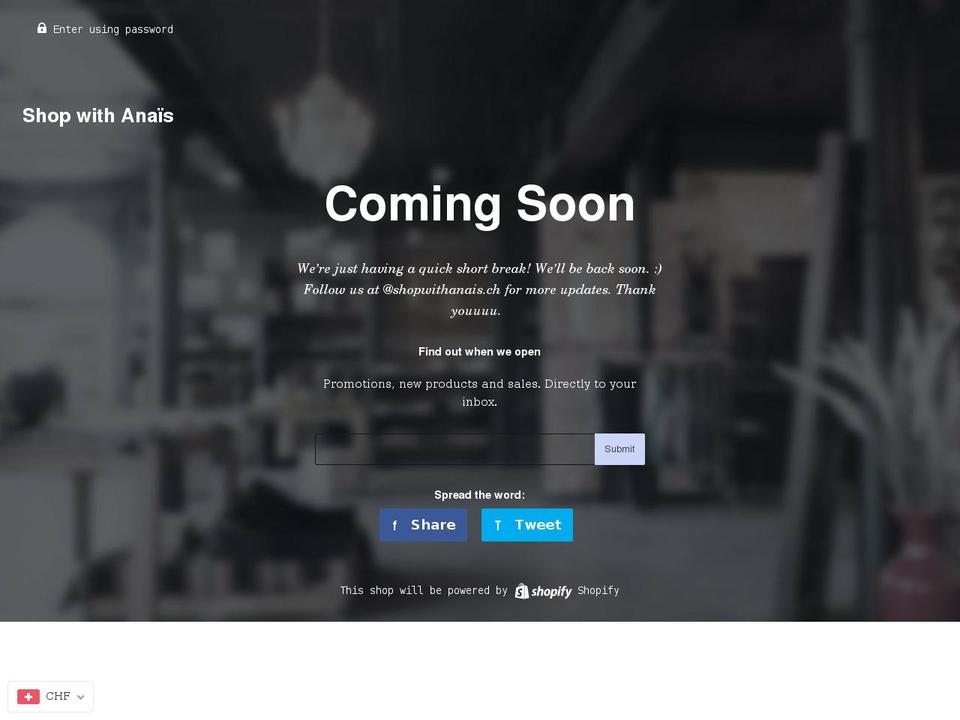 shopwithanais.com shopify website screenshot