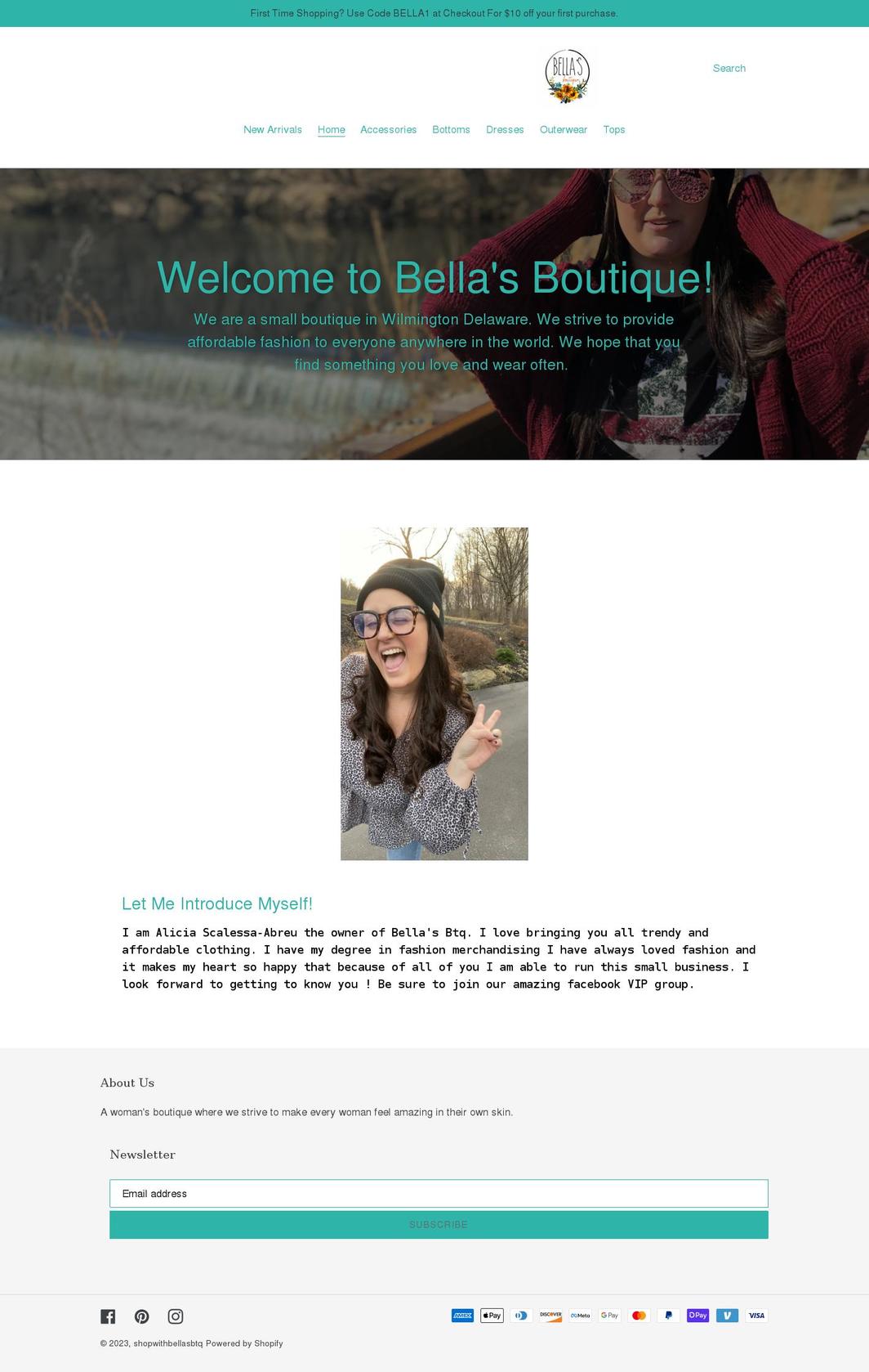 shopwithbellasboutique.com shopify website screenshot