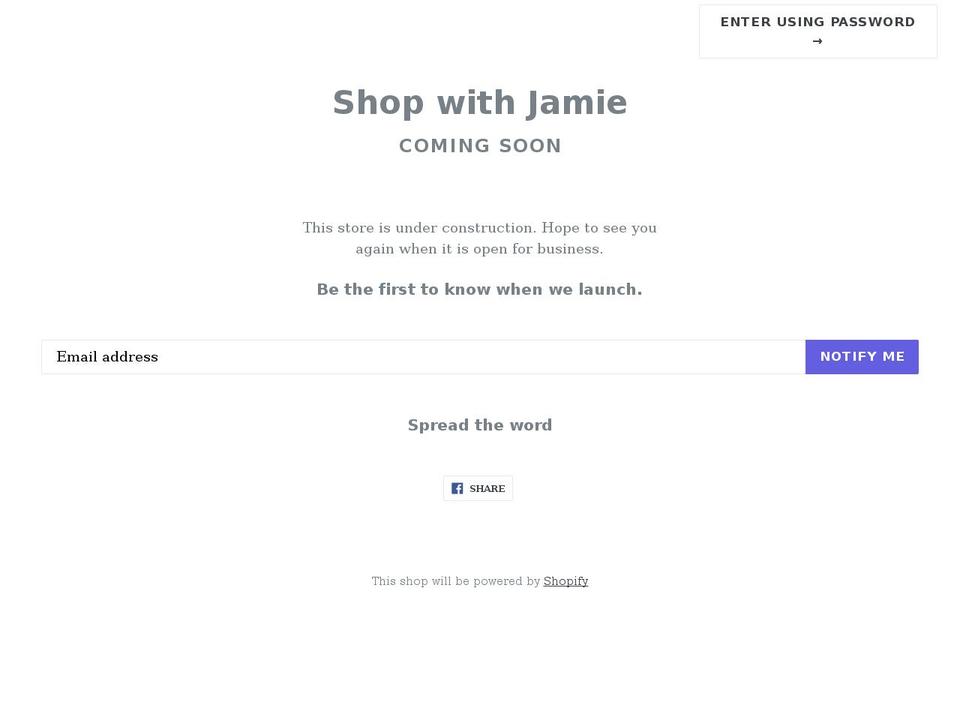 shopwithjamie.com shopify website screenshot