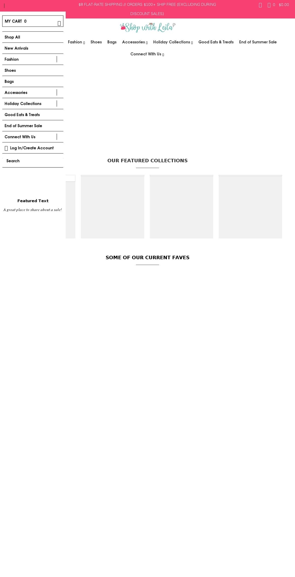 shopwithleila.com shopify website screenshot