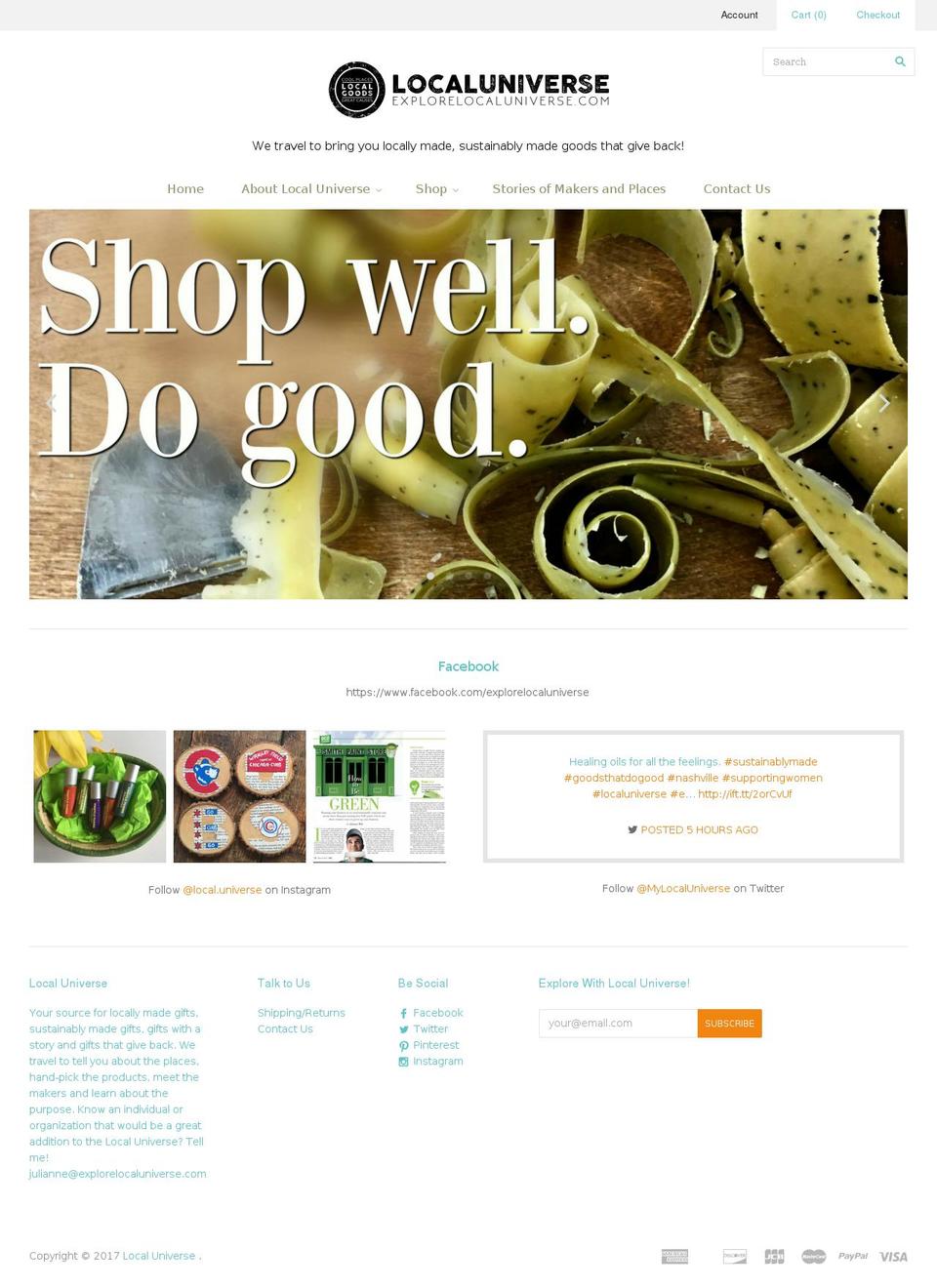 shopwithlocaluniverse.com shopify website screenshot