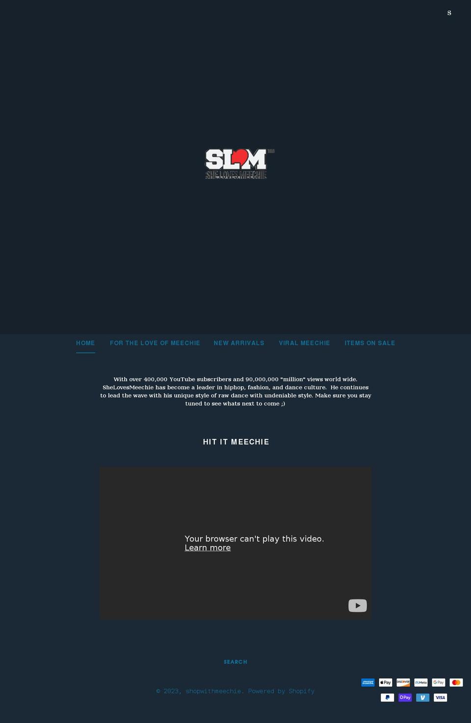 shopwithmeechie.com shopify website screenshot