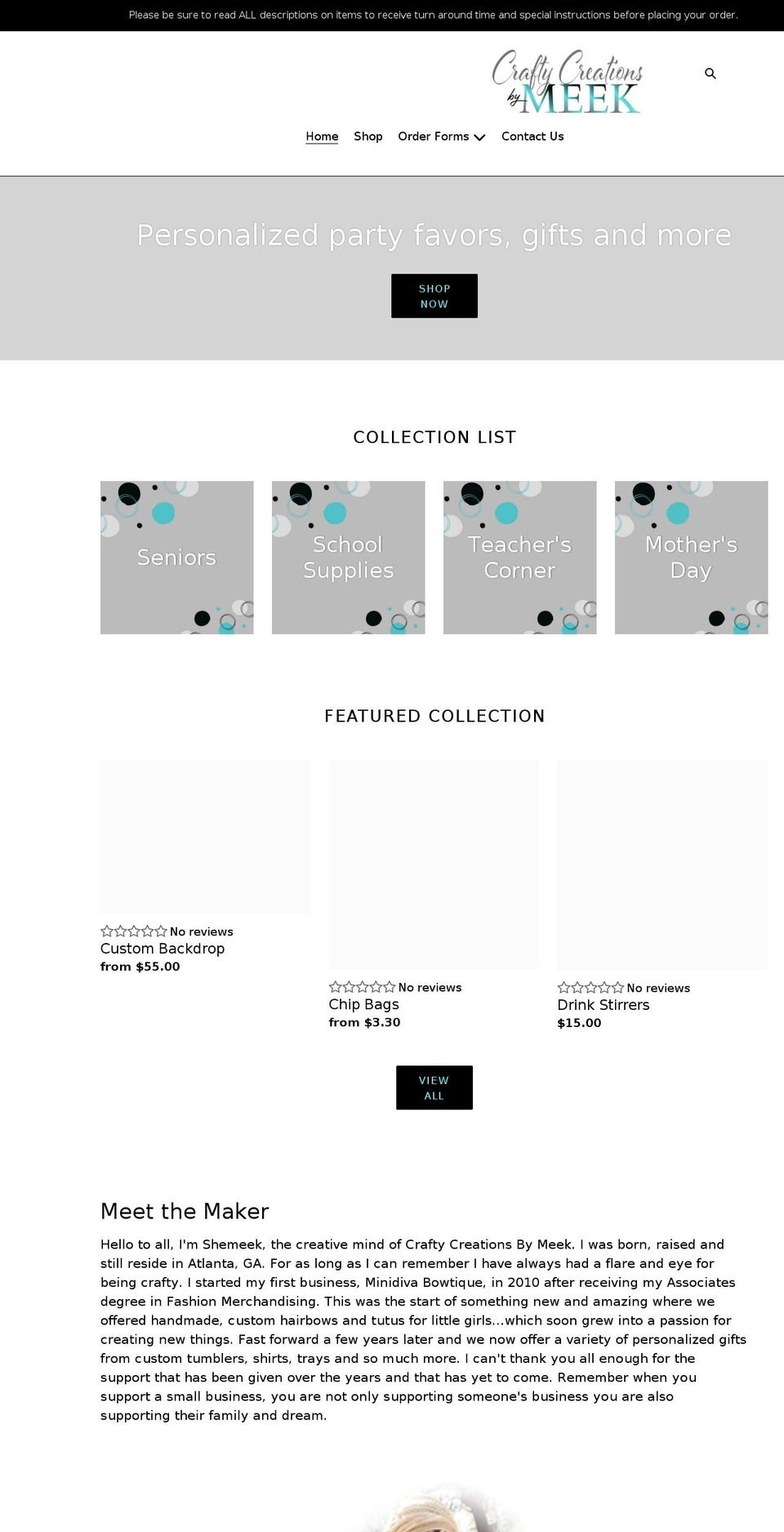 shopwithmeek.com shopify website screenshot