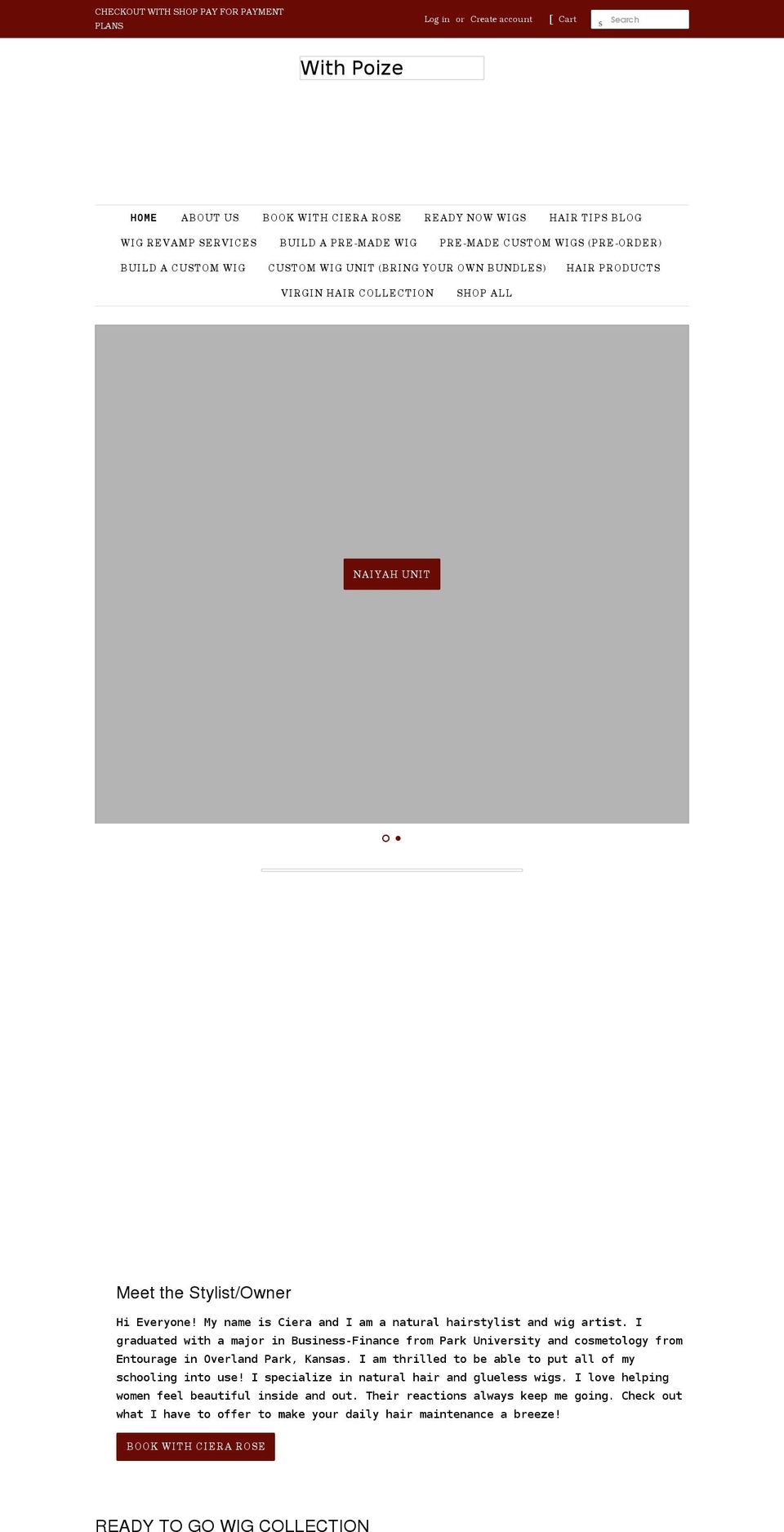 shopwithpoize.com shopify website screenshot