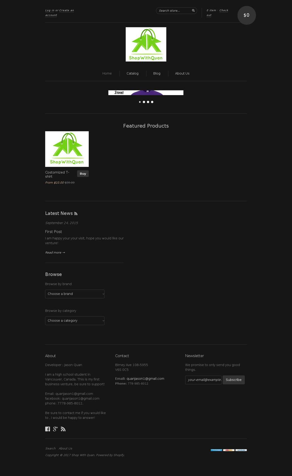 shopwithquan.com shopify website screenshot