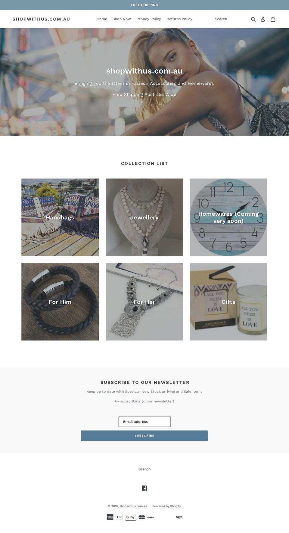 shopwithus.com.au shopify website screenshot