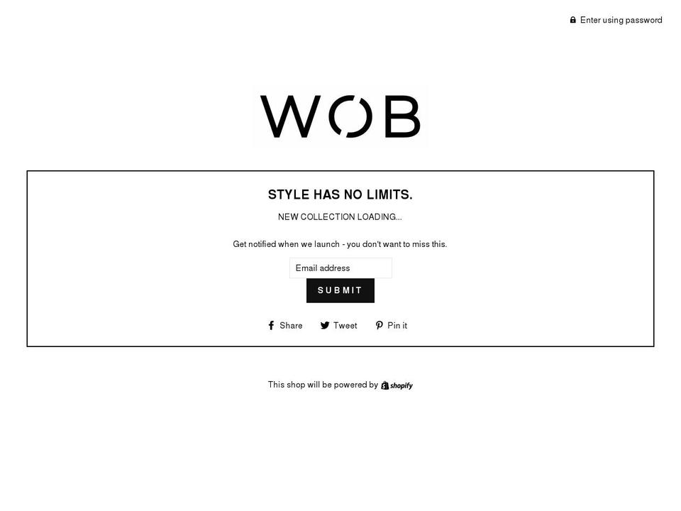 shopwob.com shopify website screenshot